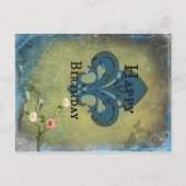 Fleur de Lis Verjaardag briefkaart (Voorkant)