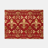 Fleur-de-lis-versiering Luxury Red Deurmat (Voorkant)