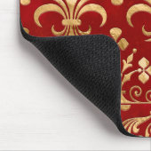 Fleur-de-lis-versiering Luxury Red Muismat (Hoek)