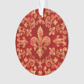 Fleur-de-lis-versiering Luxury Red Ornament (voorkant)