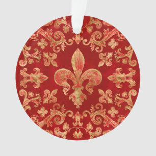 Fleur-de-lis-versiering Luxury Red Ornament