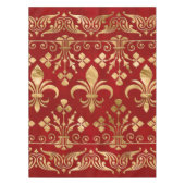 Fleur-de-lis-versiering Luxury Red Tafelkleed (Voorkant)