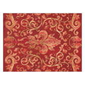 Fleur-de-lis-versiering Luxury Red Tafelkleed (Voorkant (Horizontaal))