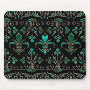 Fleur-de-lis-versiering Malachite Green Muismat