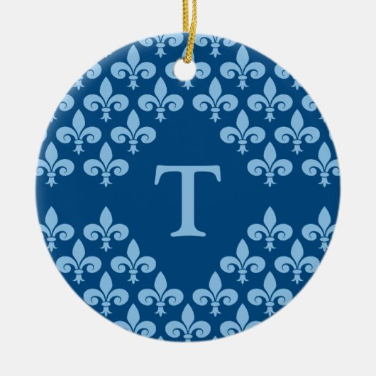 Fleur-de-Lis-versiering, pas aan Keramisch Ornament (Voorkant)