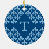 Fleur-de-Lis-versiering, pas aan Keramisch Ornament (Achterkant)