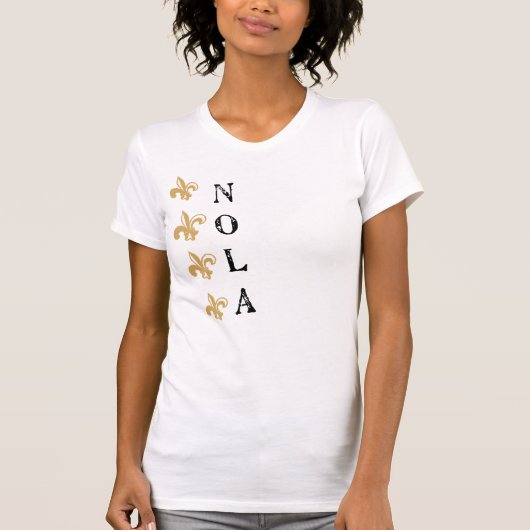 Fleur De Lis Vertical NOLA Vtg T-shirt (Voorkant)