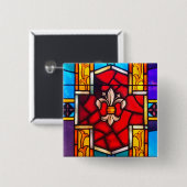 Fleur-de-lis Vierkante Button 5,1 Cm (Voorkant /achterkant)