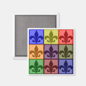 Fleur de Lis vierkante magneet (Voorkant / Achterkant)