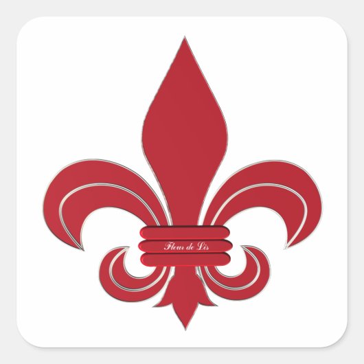 Fleur de Lis Vierkante Sticker (Voorkant)