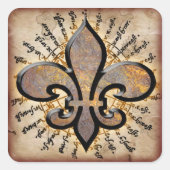 Fleur De Lis Vierkante Sticker (Voorkant)