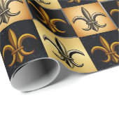 Fleur De Lis Vierkante Tegel Inpakpapier (Rol Hoek)
