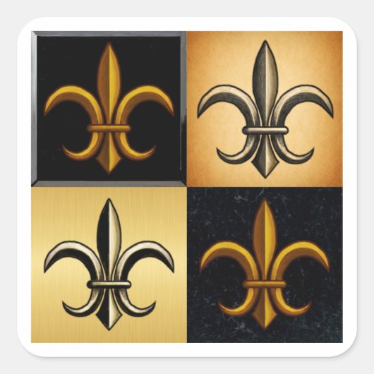 Fleur De Lis Vierkante Tegels Stickers (Voorkant)