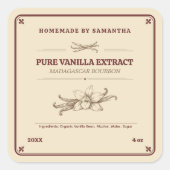 Fleur-de-lis - Vintage Vanille-extract Label (Voorkant)
