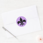 Fleur de lis Violet Round Sticker (Envelop)