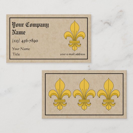 Fleur-de-lis Visitekaartje (Voorkant / Achterkant)