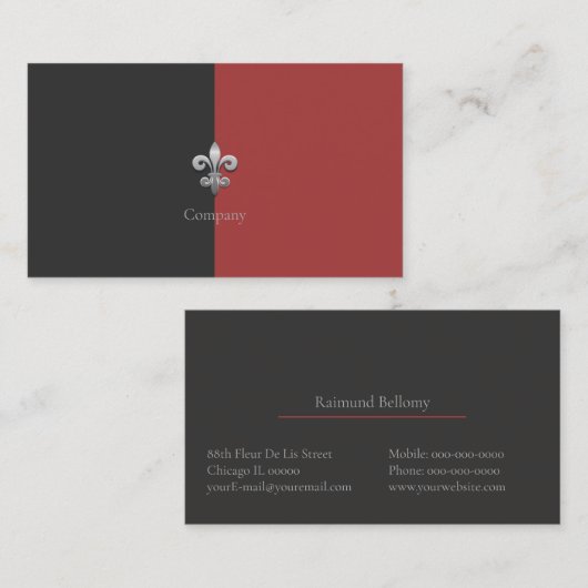 Fleur De Lis Visitekaartje (Voorkant / Achterkant)