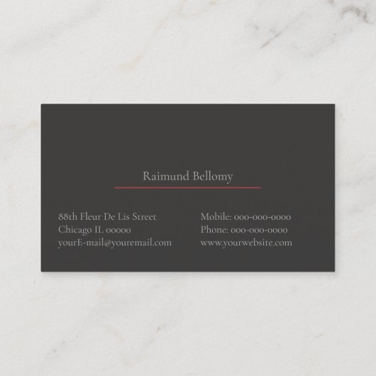 Fleur De Lis Visitekaartje (Achterkant)