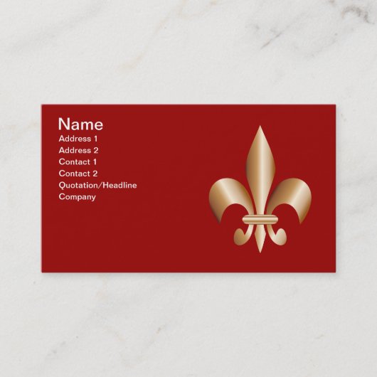 Fleur de lis visitekaartje (Voorkant)