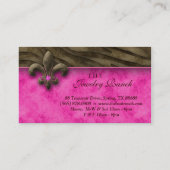 Fleur de Lis Visitekaartje Jewelry Pink Zebra (Achterkant)