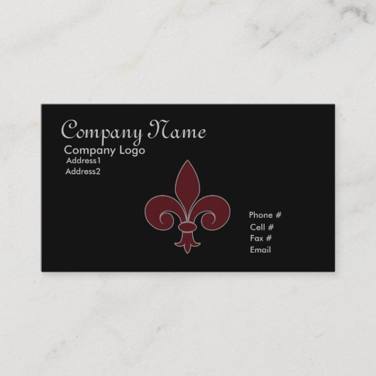 Fleur-De-Lis-Visitekaartje Visitekaartje (Voorkant)