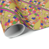 Fleur De Lis, vlekglas-effect, Cadeaupapier (Rol Hoek)