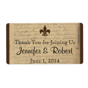  Fleur de Lis Waterflesetiket Etiket