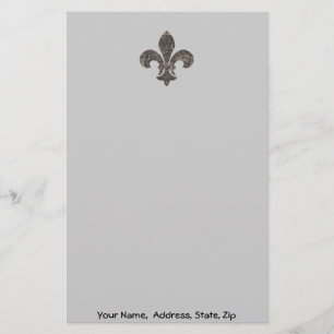 Fleur De Lis Watermeter Deksel, Naam adres customi Briefpapier