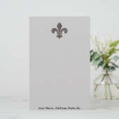 Fleur De Lis Watermeter Deksel, Naam adres customi Briefpapier (Staand voorkant)