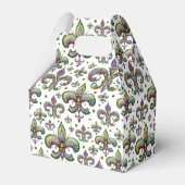 Fleur de Lis Waterverf Mardi Gras Vibes Bedankdoosjes (Achterkant)