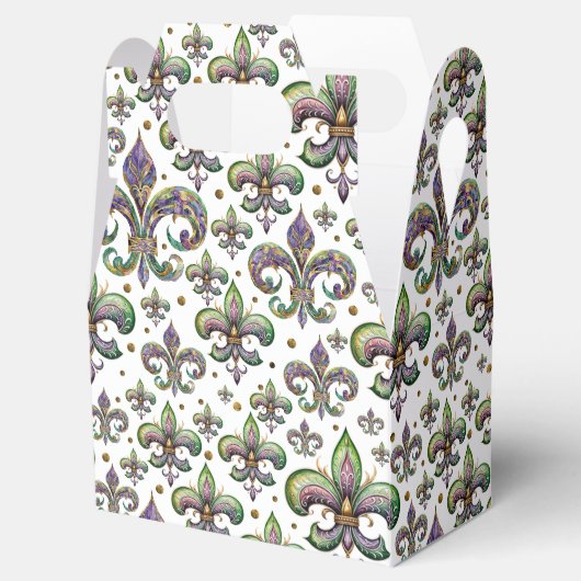 Fleur de Lis Waterverf Mardi Gras Vibes Bedankdoosjes (Geopend)