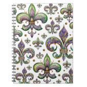 Fleur de Lis Waterverf Mardi Gras Vibes Notitieboek (Voorkant)