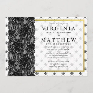 Fleur De Lis Wedding Invitation Kaart