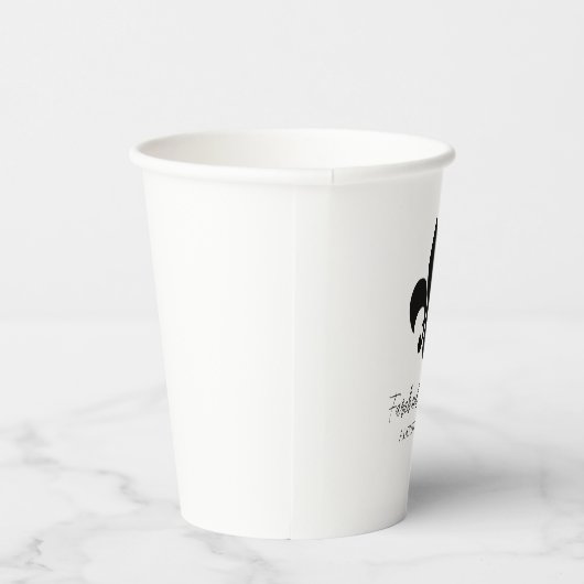 Fleur de Lis Wedding Paper Cups Papieren Bekers (Rechts)