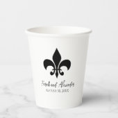 Fleur de Lis Wedding Paper Cups Papieren Bekers (Voorkant)