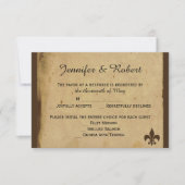  Fleur de Lis Wedding Response Kaart (Voorkant)