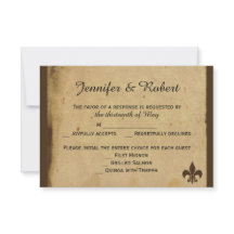  Fleur de Lis Wedding Response Kaart