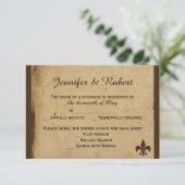 Fleur de Lis Wedding Response Kaart (Staand voorkant)