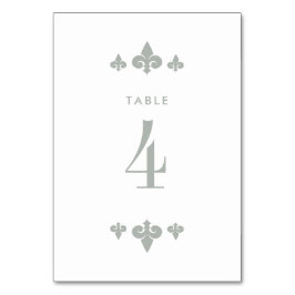 Fleur-de-lis Wedding Table Number Kaarten