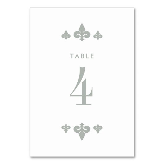 Fleur-de-lis Wedding Table Number Kaarten (Achterkant)