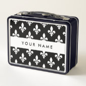 Fleur de Lis, Wit op Zwart, Wit, Uw Naam (Achterkant)