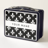 Fleur de Lis, Wit op Zwart, Wit, Uw Naam (Voorkant)