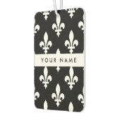 Fleur de Lis, Wit op Zwart, Wit, Uw Naam Luchtverfrisser (Links)