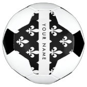 Fleur de Lis, Wit op Zwart, Wit, Uw Naam Voetbal (Gedraaid)