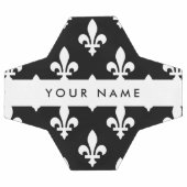 Fleur de Lis, Wit op Zwart, Wit, Uw Naam Voetbal (Enkel)