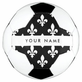Fleur de Lis, Wit op Zwart, Wit, Uw Naam Voetbal