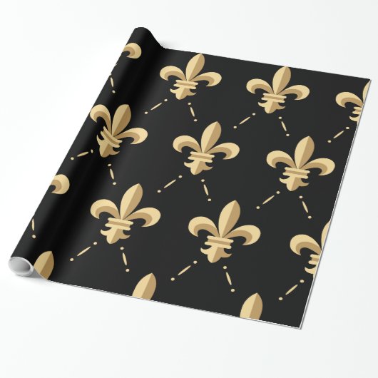 Fleur De Lis Wrapping Paper Cadeaupapier (Uitgerold)