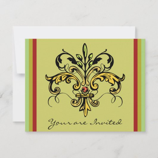 Fleur de lis Xmas Kaart (Voorkant)