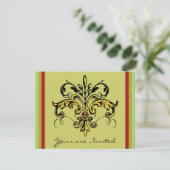 Fleur de lis Xmas Kaart (Staand voorkant)