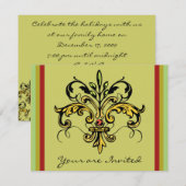 Fleur de lis Xmas Kaart (Voorkant / Achterkant)